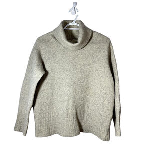 Babaton Aritzia Merino Wool Crop Turtleneck Sweater Heather Grey Size Large